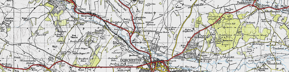 Old map of Wolfeton Ho in 1945