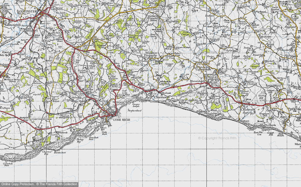 Old Map of Charmouth, 1945 in 1945