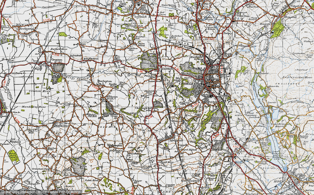 Old Map of Charnock Green, 1947 in 1947