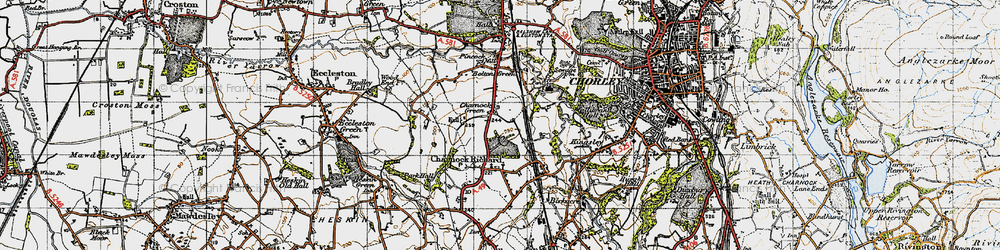 Old map of Charnock Green in 1947