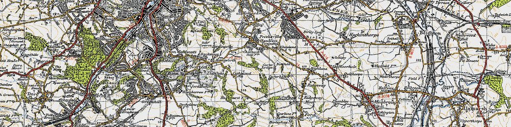 Old map of Charnock Hall in 1947