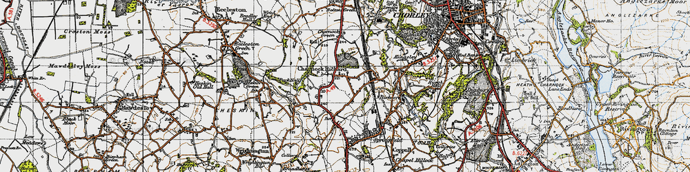 Old map of Charnock Richard in 1947