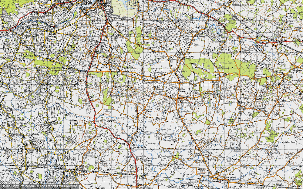 Old Map of Chart Hill, 1940 in 1940