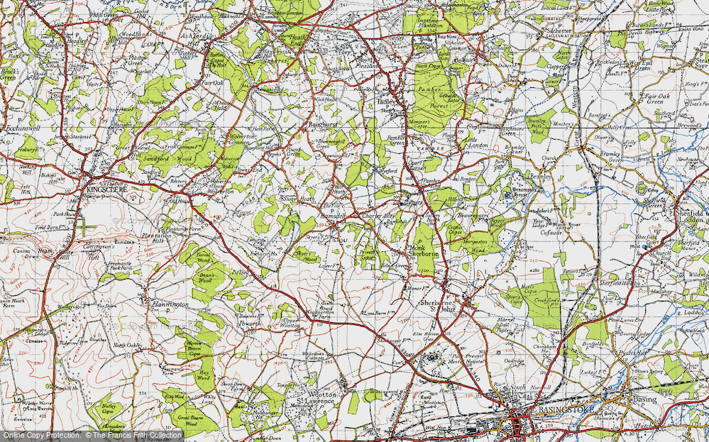 Old Map of Charter Alley, 1945 in 1945