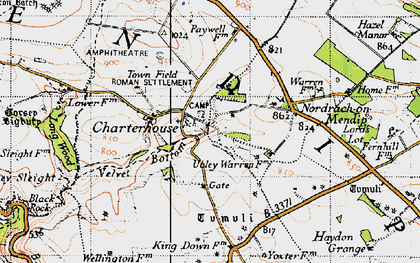 Old map of Charterhouse in 1946