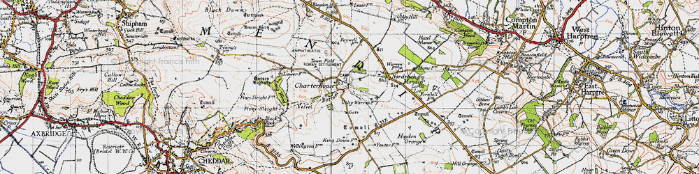 Old map of Charterhouse in 1946