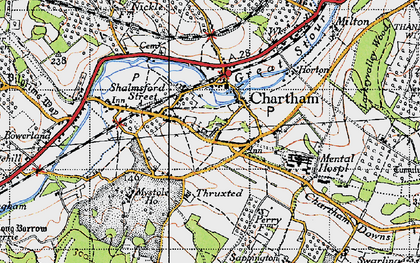 Old map of Chartham in 1946
