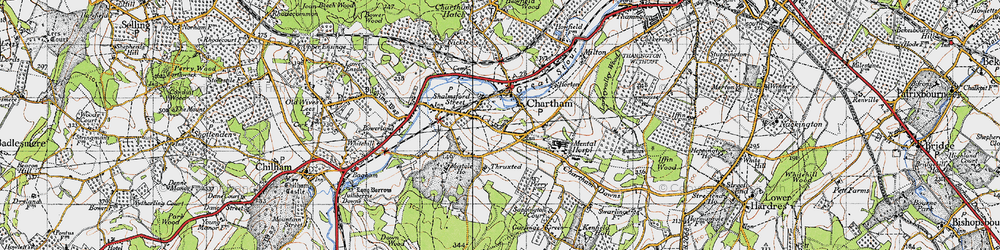 Old map of Chartham in 1946
