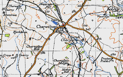 Old map of Charwelton in 1946