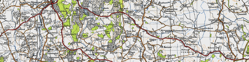 Old map of Chase End Street in 1947