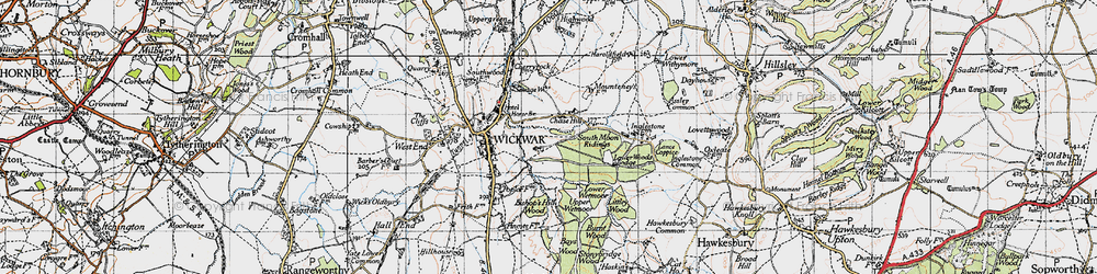 Old map of Bishop's Hill Wood in 1946