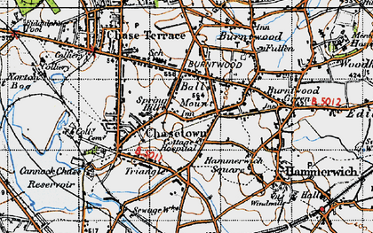 Old map of Chasetown in 1946