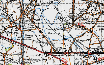 Old map of Chasewater in 1946