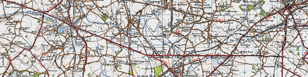 Old map of Chasewater in 1946