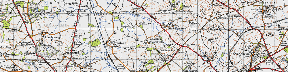 Old map of Chastleton in 1946