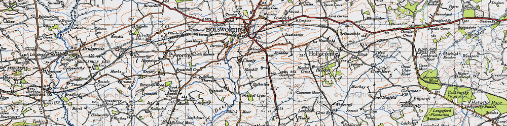 Old map of Winscott Cross in 1946