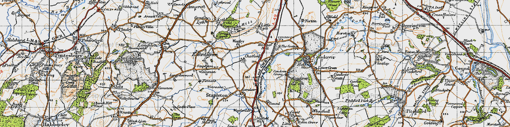 Old map of Chatford in 1947
