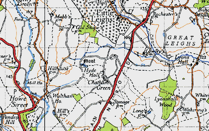 Old map of Chatham Green in 1945