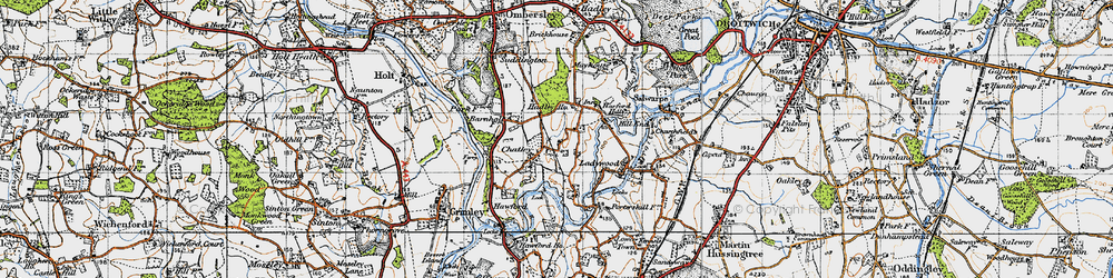 Old map of Chatley in 1947