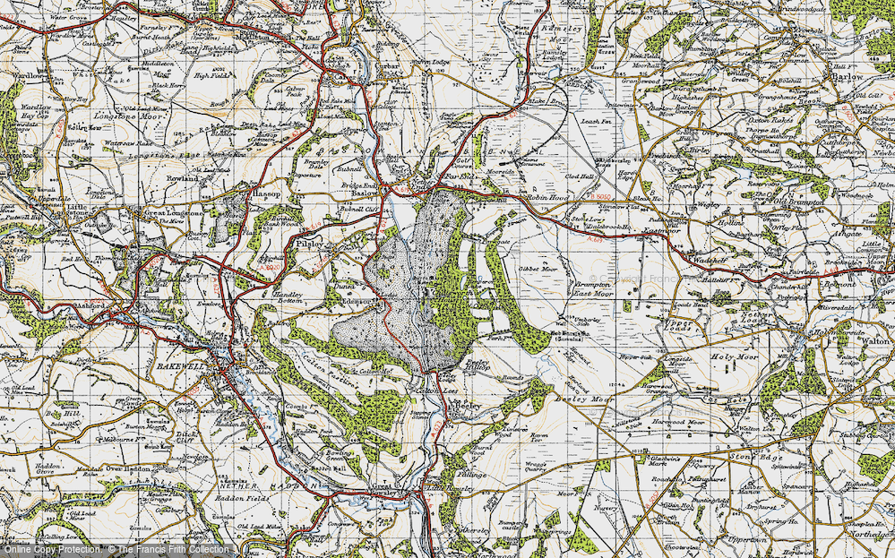 Old Map of Historic Map covering Bunkers Hill Wood in 1947