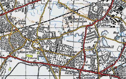 Old map of Chattern Hill in 1940