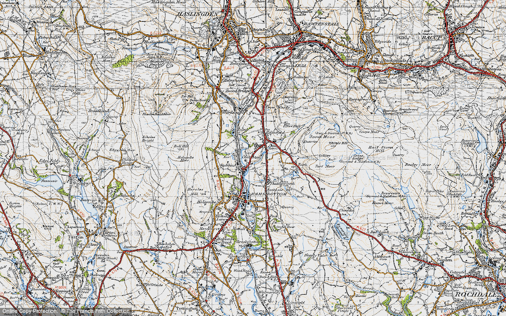 Old Map of Chatterton, 1947 in 1947