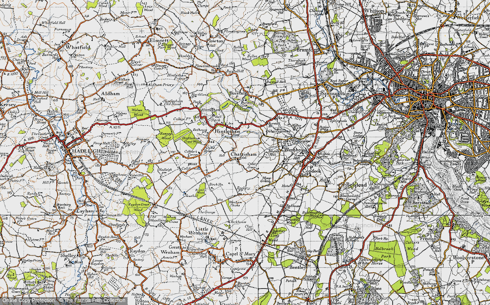 Old Map of Chattisham, 1946 in 1946