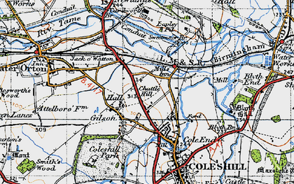 Old map of Chattle Hill in 1946