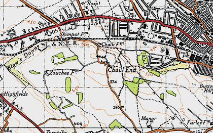 Old map of Chaul End in 1946