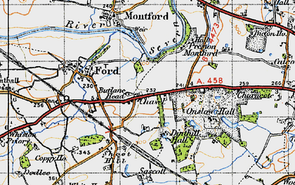 Old map of Chavel in 1947