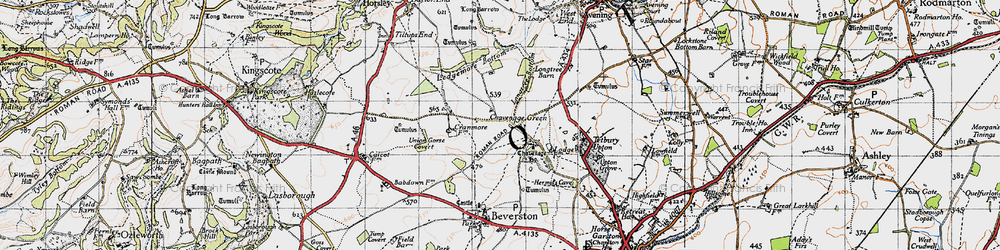 Old map of Chavenage Green in 1946
