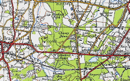 Old map of Whitmoor Bog in 1940