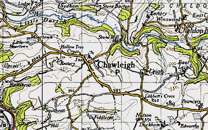 Old map of Chawleigh in 1946