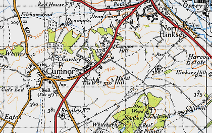 Old map of Chawley in 1947