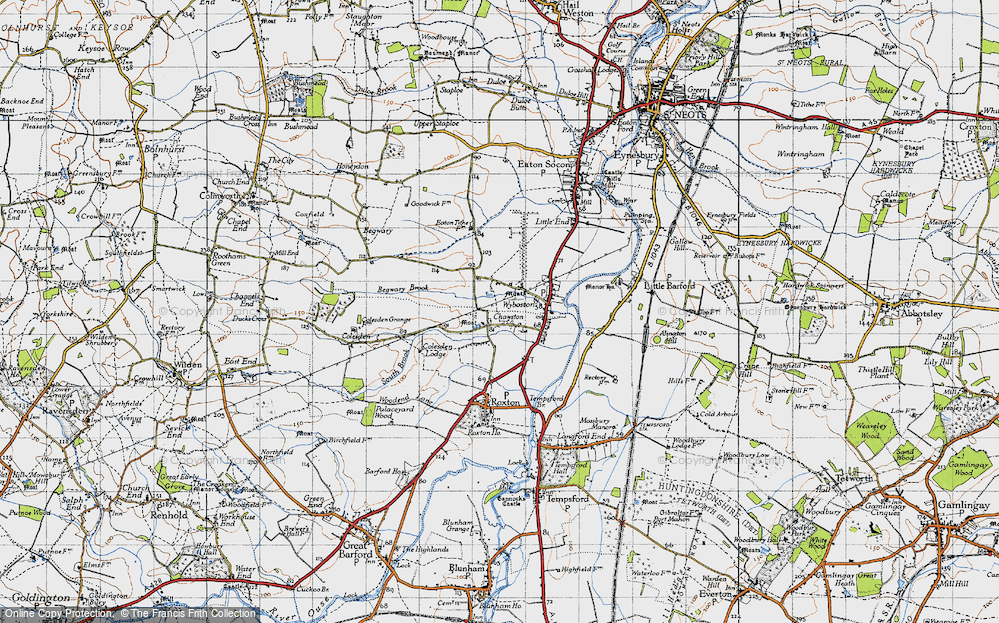 Old Map of Chawston, 1946 in 1946