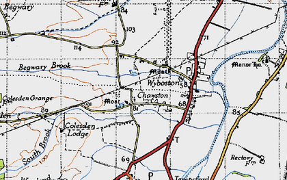 Old map of Chawston in 1946