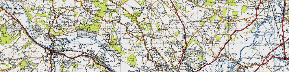 Old map of Chazey Heath in 1947