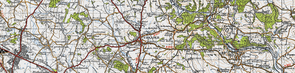 Old map of Cheadle in 1946