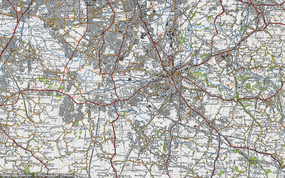 Old Map of Cheadle Heath, 1947 in 1947