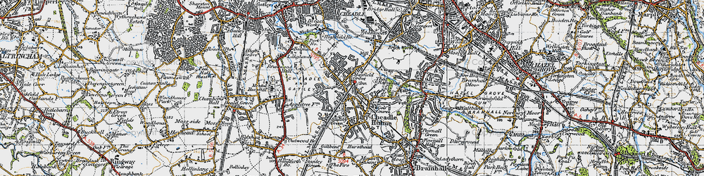 Old map of Cheadle Hulme in 1947
