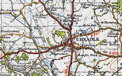 Old map of Cheadle Park in 1946