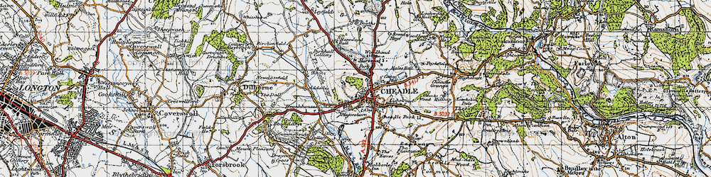 Old map of Cheadle Park in 1946