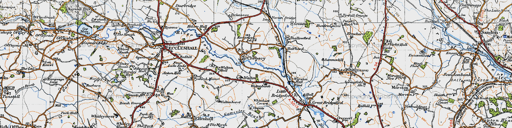 Old map of Chebsey in 1946