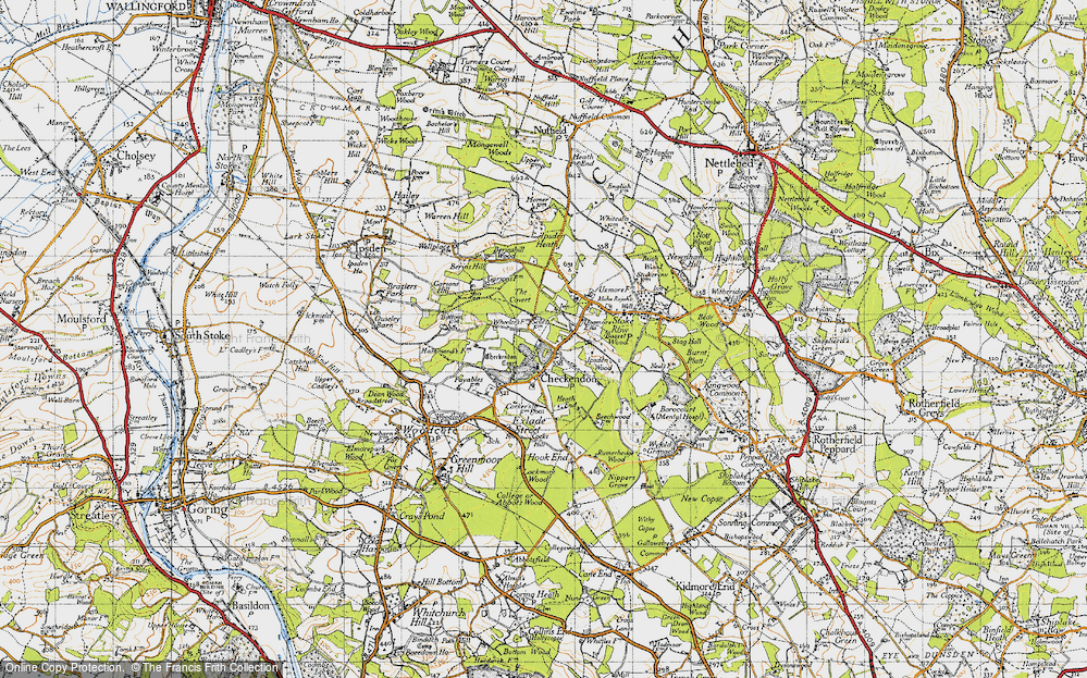 Old Map of Historic Map covering Braziers Common in 1947