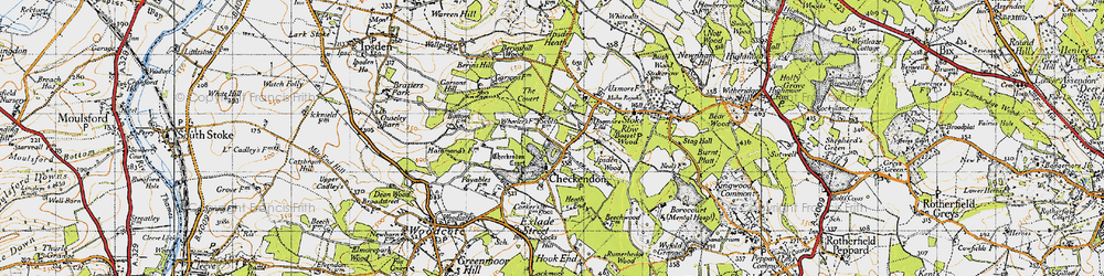 Old map of Checkendon in 1947