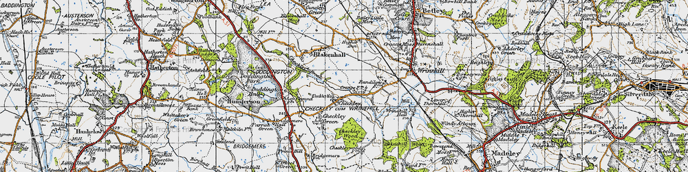 Old map of Checkley in 1946