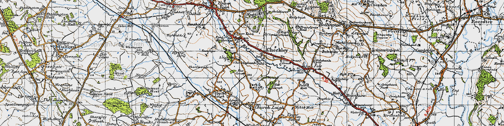 Old map of Checkley in 1946