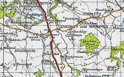 Old map of Checkley Green in 1946
