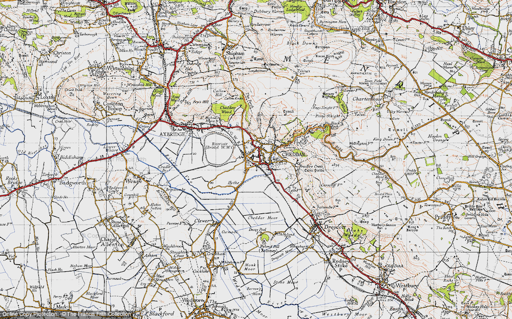 Old Map of Cheddar, 1946 in 1946