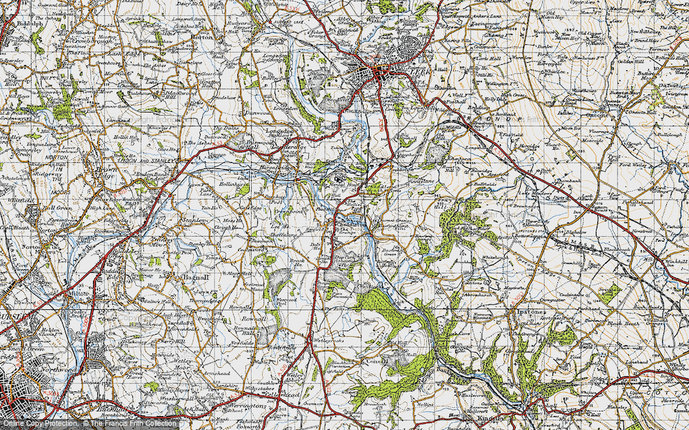 Old Map of Cheddleton, 1946 in 1946